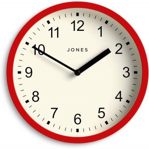 FCHHK-® Spin Horloge Murale | Petite Horloge Ronde Moderne| 20 cm | Rouge | Chiffres faciles à Lire | Idéal pour la Cuisine, Le Bureau, la Chambre d`Enfant ou Tout Petit Espace - Neuf