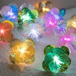 KAL-Guirlande Lumineuse En Forme De Fleurs - 1,5 M - 10 Led - En Fibre De Verre - Pour Intérieur Et Extérieur - Décoration Pour Jardin, Anniversaire, Mariage, Noël - Neuf