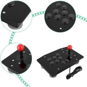 Manette Arcade,Fight Stick Joystick Usb Fighting Street Rocker Fighter Poignée Bouton Fixe Grand Panneau D'Aspiration Diy Rotation Contrôleur Pièces Rechange Réglable Style Compétition - Neuf