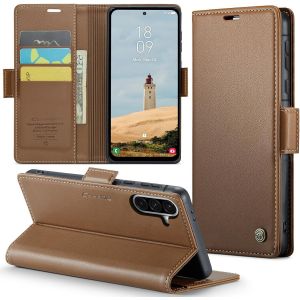 SJZG-Coque Pour Samsung Galaxy A36 Étui Portefeuille Cover En Cuir Pu Wallet Avec Cartes Magnétique Et Rfid Protection Antivol Folio Housse Samsung A36 Case, Brun - Neuf