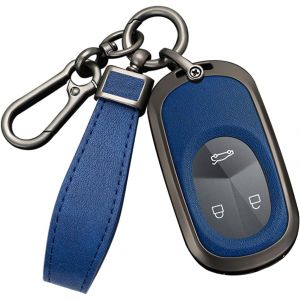Étui de clé de Voiture Intelligent Compatible avec Nio EC6 EC7 EP9 ES3 ES6 ES7 ES8 ET5 ET7 EL7 EL7 Eve ET Porte-clés 3 Boutons Noir Bleu - Neuf