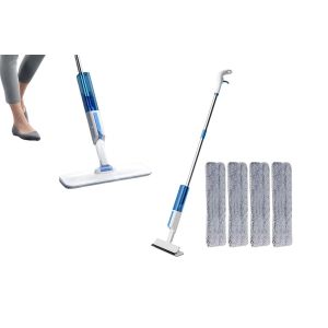 Kit de nettoyage de raclette &agrave; vitres 2 en 1 avec vaporisateur et manche extensible - Neuf