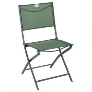 Chaise De Jardin Pliante - Vert Olive - 3,5 Kg - M&eacute;tal Et Toile - Neuf