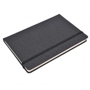 Carnet de notes A5 en tissu imitation cuir, agenda, carnet de notes, papeterie scolaire, fournitures de bureau, A5, 21,2 x 14,7 cm, noir - Neuf
