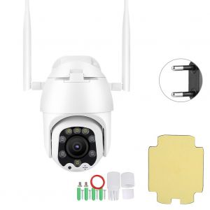 Camera reseau PTZ sans fil 1080p HD WiFi etanche pour exterieur, stockage cloud (prise UE) - Neuf
