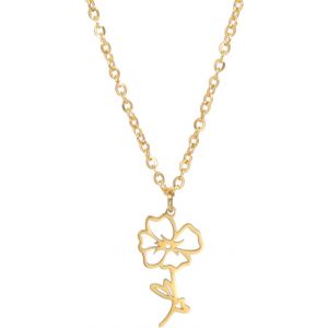 Kal-Collier De Fleur Du Mois De Naissance En Acier Inoxydable - Pendentif Pour 12 Mois De Naissance - Bijoux De Meilleur Ami Pour Femme Et Fille - Neuf