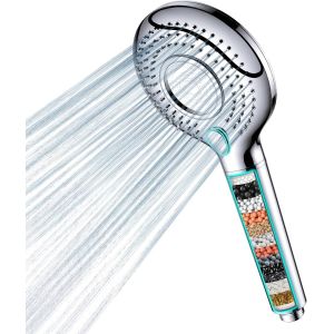 Pommeau de douche haute pression avec filtre, Avec filtration en 15 couches, Tuyau de 1,5 m, 3 types de jets, Pommeau de douche pour enlever l'eau dure, le chlore résiduel, le métal lourd - Neuf
