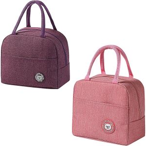 2 Pcs 6,2l Sac Isotherme Repas, Double Couche &Eacute;paissie Mini Glaciere, Sac Lunch Box Pliable, Convient Pour Le Pique-Nique, Le Bureau, L'&eacute;cole - Neuf