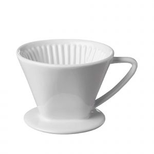 Porcelaine De Caf&eacute; Porte-Filtre Pour La Verser Sur Le Brassage, De Petite Taille, De Couleur Blanche, Compatible Avec La Norme Drippers - Neuf
