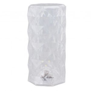 Hjlian Lampe De Table En Cristal Ip54, Etanche, Transparente, Mini Lampe De Bureau Led En Cristal, Pour Chambre A Coucher, Maison, Chevet, Blanc Chaud - Neuf