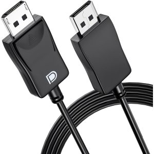 SUNY-Câble Displayport 8K,Cable Display Port 1.4 Supporte 8K@60Hz 4K@144Hz,48Gbps,Hbr3,Dsc,Hdr 10,3D,Câble Dp Avec Freesync Et G-Sync Pour Moniteur De Jeu 144Hz,Carte Graphique,Pc,Tv,2M - Neuf
