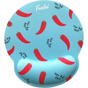 NSIECD-Tapis de Souris Ergonomique Gel Piment avec Design Joyeux et Tr&egrave;s &Eacute;pic&eacute; - Tapis Souris Kawai Repose Poignet Gel Lavable &agrave; la Main et antid&eacute;rapant - Cadeaux Filles et Femmes - Neuf