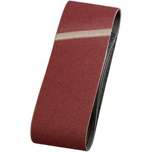 Bandes abrasives 75x510 mm en corindon sup&eacute;rieur avec grain 80, encollage sp&eacute;cial et toile de coton flexible pour le pon&ccedil;age grossier du bois et du m&eacute;tal - Neuf