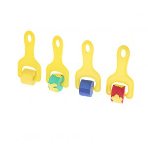 Kit de 4 rouleaux de peinture en eponge EVA pour enfants, outil de peinture a faire soi-meme, jouet educatif - Neuf