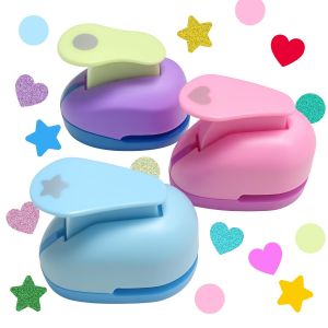Chenquansarl-Ensemble De 3 Pièces Perforatrice Scrapbooking Perforatrice Coeur Perforeuse Rond Poinçon En Étoile Pour Scrapbooking Diy Décoration Peinture Marque-Page Cartes De Voeux Album Crafts - Neuf