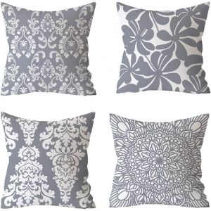 Tianyi-Lot De 4 Housse De Coussin, Housses De Coussin Decoratif, Protecteur Taie D'oreiller Pr Sofa Maison Housse De Canap&eacute; 45x45cm Chambre Salon Bureau Voiture Canap&eacute; - Neuf