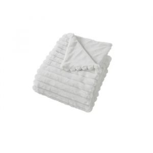 Plaid Doux Et Flanelle 125 X 150 Cm Mathis Blanc - Neuf