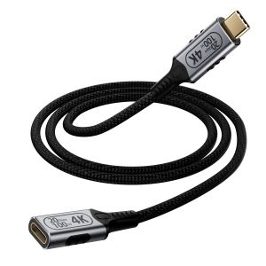 JGD-Rallonge USB c, USB c Femelle vers Male rallonge usbc 3.2 100W 20Gbps Vid&eacute;o 4K 120Hz USB Type-C en Nylon Tress&eacute; Compatible avec Thunderbolt 4/3 (1M) - Neuf