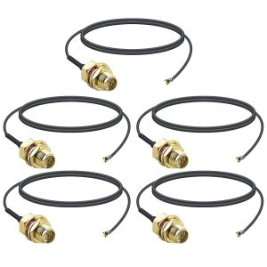 5 Pièces 30cm U.Fl Pigtail Câble Antenne Wifi U.Fl Ipx1.13/ Ipex Vers Rp Sma Femelle Câble Coaxial Pour Cartes Mini Pcie,Xbox,Wifi,Adaptateur Fpv,Émetteur D'antenne Gsm/3g/Gps/4g - Neuf