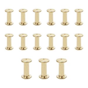 Lot de 15 vis Chicago M5x15mm Chicago Vis de reliure Chicago Rivet &agrave; clous en m&eacute;tal Vis Chicago &agrave; t&ecirc;te cruciforme pour ceinture en cuir Bricolage Livre de scrapbooking-Couleur or - Neuf