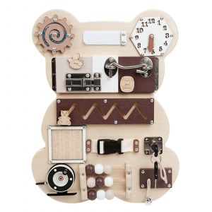 Tableau d'activit&eacute;s, puzzle d'activit&eacute;s, &eacute;quipement d'apprentissage pour b&eacute;b&eacute;, jouets de d&eacute;verrouillage, tableau d'entra&icirc;nement aux comp&eacute;tences de vie de base, cadeau pour la maternelle - Neuf