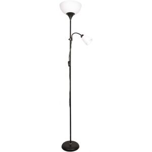 Subzonal-Lampadaire Varese | Design Moderne Et Fonctionnel | Liseuse Led Orientable | Douilles E27 Et E14 Pour &Eacute;clairage Sur Mesure | 178 Cm, Noir, Aluminium - Neuf
