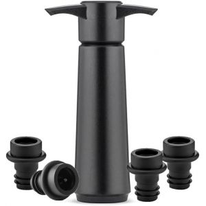 CHECARZHN--NO1-Pompe À Vin Avec Bouchon À Vide, 1 Pompe À Vin À Vide, 12,8 X 7,3 X 3,6 Cm, Avec 4 Bouchons À Vide, Pompe À Vin À Vide, Bouchon À Vide Réutilisable (Noir) - Neuf