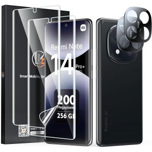 Kal-Protection Écran Film Tpu For Xiaomi Redmi Note 14 Pro+ 5g, 2pcs Protection Ecran Pour Xiaomi Redmi Note 14 Pro Plus 5g Et 2pcs Protection Camera Anti-Rayures Et Sans Bulles Ultra-Hd - Neuf