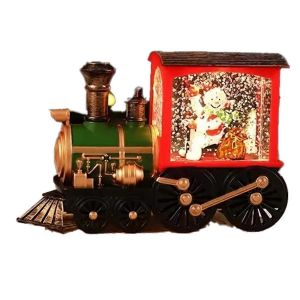 Boule De Cristal Ornements Led Veilleuses Train Peint Bonhomme De Neige - Neuf