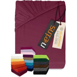 Teppc-Drap-Housse Classique En Jersey - De Nombreuses Couleurs Et Tailles - 100% Coton 159.192, 200 X 220 Cm, Prune - Neuf