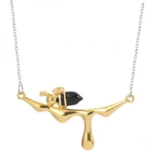 Collier Abeille Avec Pendentif Miel D&eacute;goulinant, Design D&eacute;licat, Collier Hypoallerg&eacute;nique Pour Femme. - Neuf