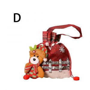 Cadeau de no&euml;l de Bonhomme de neige Poup&eacute;e Sac, No&euml;l Cordon de serrage Sac-Cadeau R&eacute;utilisable 10pcs -d - Neuf