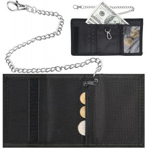 Portefeuille Ado,Portefeuille Homme,Porte Feuille Fermeture &Agrave; Glissi&egrave;re,Triple Voyage Porte-Monnaie Fin,Pliable Porte Feuille Enfant Garcon,Portefeuilles &Agrave; Trois Volets Avec Chaine Pour Cadeaux Gar&ccedil;o - Neuf