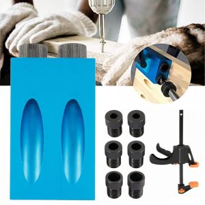 Kit de menuiserie comprenant 8 gabarits de per&ccedil;age &agrave; 15 degr&eacute;s pour trous de poche et tourillons - Neuf