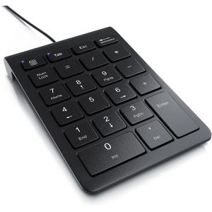 Clavier num&eacute;rique USB Numpad Externe pav&eacute; num&eacute;rique Clavier suppl&eacute;mentaire Keypad Mini-Clavier 10 Touches multim&eacute;dias 22 Touches Pieds gomm&eacute;s Anti-d&eacute;rapants - Neuf