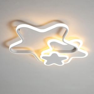 Subzonal-Plafonnier Led, 50cm 30w Dimmable Lampe De Chambre D'enfant Avec T&eacute;l&eacute;commande, Plafonniers D'&eacute;l&eacute;ments Naturels D'&eacute;toile D'enfant Convenant &Agrave; La Chambre D'enfants Et Au Salon - Neuf