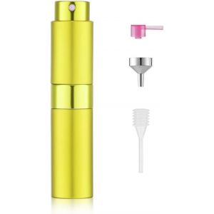 KALANKA-8ml Vaporisateur Vide de Sac Rechargeable, Atomiseur Parfum, Recharge Spray Flacon de Parfum, Pulverisateur Voyage (Jaune) - Neuf