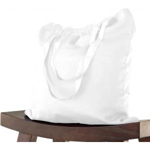 KALANKA-Lot de 5 Sacs en Coton Non Imprimés 38 x 42 cm, Bandoulière, ÖKO-TEX® Sac à Provisions en Toile (Blanc) - Neuf