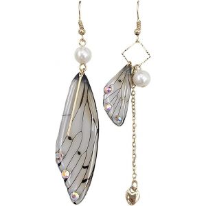 Kalanka-1 Paire Boucles D'oreilles Ailes De Papillon En R&eacute;sine Boucles D'oreilles Pendantes Avec Pompons Boucles D'oreilles Pendantes Pour Accessoires Fantaisie Pour Dames(Diamants Dor&eacute;s Bruns) - Neuf