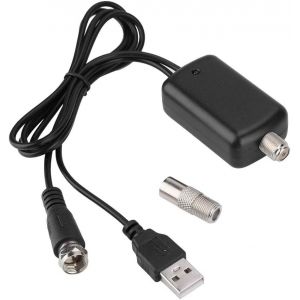 Amplificateur d'antenne de TV HD 25 DB Augmentation de Signal Int&eacute;rieur USB TV Canal &agrave; Haut Gain Impulsion pour Canaux Locaux Gratuits 4K HD 1080P VHF UHF - Neuf