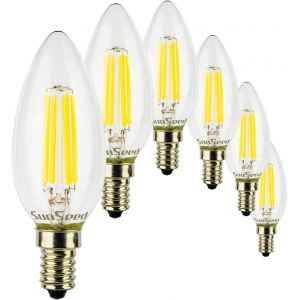 10x Ampoule Filament Led Bougie E14 6w Équiv. 60w Blanc Naturel 4000k - Neuf