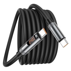 C&acirc;ble USB C vers USB C, 240W PD3.1 QC4.0 48V/5A 2 m USB C Chargeur Type C Rapide avec affichage LED pour iPhone 16 15 Pro Max, Samsung Galaxy S25 S24 Ultra, MacBook iPad - Neuf