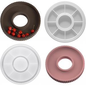Moule &Agrave; Plateau En Silicone, Moule Rond R&eacute;sine &Eacute;poxy, Moule R&eacute;sine Plaque, Diy Pour Sous Verres, Assiettes &Agrave; Bijoux, Porte Savons, Bougeoir, Assiette D&eacute;corative, Cendrier (18 Cm) - Neuf