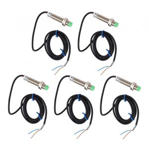 XYONG Lot de 5 detecteurs de proximite M12x1, 2 fils, normalement fermes, 4 mm, IP65, 10-36 V CC - Neuf