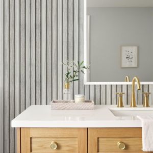 Teppc-Papier Peint Autocollant Gris Clair Effet Grille De Bois Rouleaux De Film Vinyle Imperméable Et Amovible Pour Cuisine Douche Chambre À Coucher 44,5x500cm - Neuf