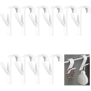 MEVRONISSHOP-10 Pi&egrave;ces Crochet Serviettes Salle de Bain, Patere Radiateur Seche, Accroche S&egrave;che-serviettes Plastique, Porte Radiateurs Multi-usages Universels, Crochets pour Chauffant Peignoir, Blan. - Neuf