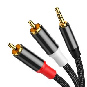 Câble auxiliaire RCA vers 3.5 mm [3 m], phono mâle vers jack stéréo 3.5 mm mâle,Câble auxiliaire rouge et blanc compatible avec TV, téléphone, haut-parleur Hi-Fi, amplificateur de voiture - Neuf