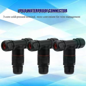 3Pcs IP68 étanche connecteur câble électrique 3 voies en forme de T extérieur Accessoires industriels - Neuf