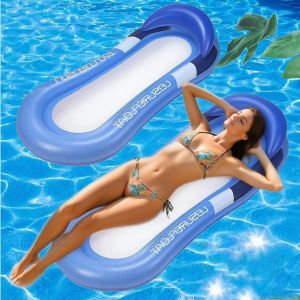 Flottant Hamac Gonflable, Gonflable Piscine Fauteuil, Matelas Filet Piscine Gonflable,Bou&eacute;e Matelas Gonflable, Semi Immerg&eacute; Recliner Lounge Filet Matelas Gonflable, Hamac D'eau Plage Portable - Neuf