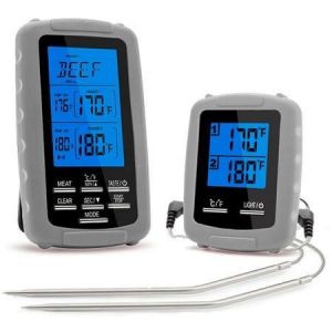 Thermom&egrave;tre &agrave; viande sans fil, thermom&egrave;tre alimentaire pour barbecue, thermom&egrave;tre pour fumoir, thermom&egrave;tre de cuisson pour four, thermom&egrave;tre num&eacute;rique &agrave; double sonde - Neuf